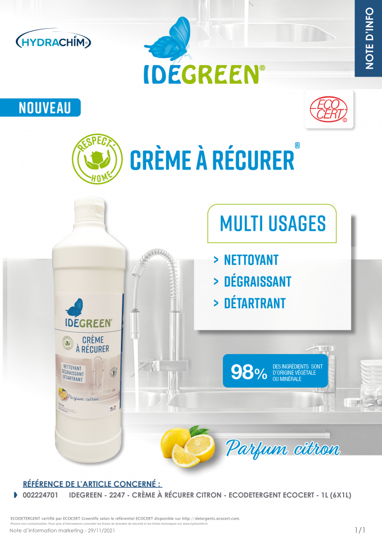 Gamme Idegreen Ecocert Cr Me R Curer Hydrachim