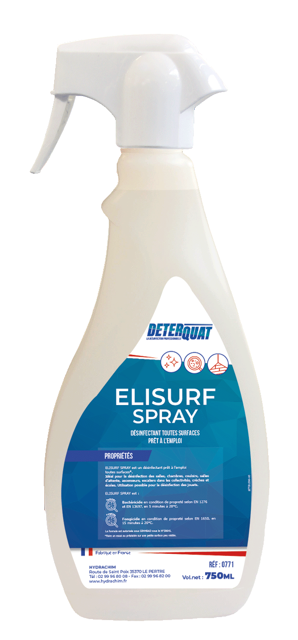 Désinfectant multi-surfaces rapide - Elisurf Spray - Hydrachim